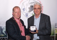 Dominic Reddin, President IPF, presenting Brendan O'Sullivan with his Bronze Medal in the Advanced Section, IPF AV Nationals, 21st October, 2018.