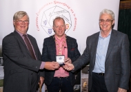 Dominic Reddin, President, IPF presenting Edwin Bailey & Brendan O\'Sullivan - joint winners of the Audience Vote, IPF AV Nationals - 21st October, 2018.