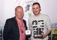 Dominic Reddin, President IPF, presenting Oliver Gargan with the Best 1st Time entrant trophy & Bronze Medal in the Intermediate Section of the IPF AV Nationals, 21st October, 2018.