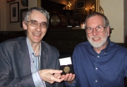Richard Brown presenting audience vote of international section to Malcolm Imhoff from England