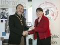 IPF President Michael O'Sullivan pictured presenting Judges' Medal to judge Vanessa Slawson