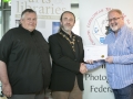 IPF President Michael O'Sullivan presenting 1st Place Monochrome Club Award to Catchlight Camera Club accepted by Ross McKelvey and Colin Ross