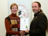 IPF President Michael O'Sullivan presenting Margaret O'Brien with her LIPF distinction