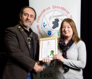IPF President Michael O'Sullivan pictured presenting LIPF distinction to Adele Spencer