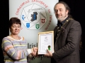 IPF President Michael O'Sullivan pictured presenting LIPF distinction to Karen Maguire