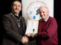 IPF President Michael O'Sullivan pictured presenting LIPF distinction to Leo Reddy