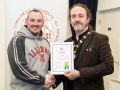 IPF President Michael O'Sullivan pictured presenting LIPF distinction to Ben Ryan