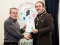 IPF President Michael O'Sullivan pictured presenting LIPF distinction to Desmond Maguire
