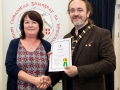 IPF President Michael O'Sullivan pictured presenting LIPF distinction to Helen McQuillan