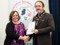 IPF President Michael O'Sullivan pictured presenting LIPF distinction to Julie McGovern-Peoples
