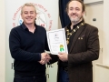 IPF President Michael O'Sullivan pictured presenting LIPF distinction to Noel McIntyre