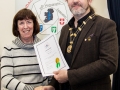 IPF President Michael O'Sullivan pictured presenting LIPF distinction to Nuala Lawlor