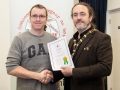 IPF President Michael O'Sullivan pictured presenting LIPF distinction to Rob O'Halloran