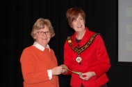 Margaret Finlay, LIPF receiving her highly commended award in the NIPA AV All Ireland competition 2017
