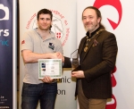 IPF President Michael O'Sullivan pictured Michael Maher from competition sponsors Mahers Photographic