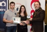 IPF President Michael O'Sullivan pictured with Michael Maher from competition sponsor Mahers Photographic and award winner Jenny Benoist