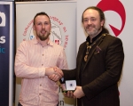 IPF President Michael O'Sullivan pictured with award winner Andrew Flemming