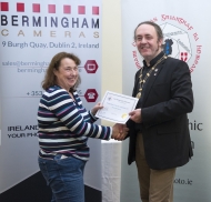IPF President Michael O'Sullivan pictured with award winner Miriam Power